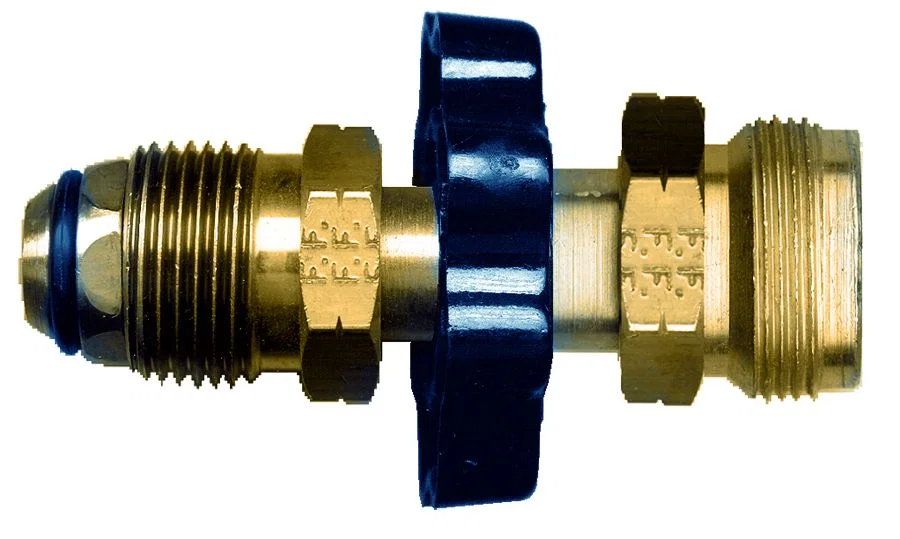 07-30165 – JR PRODUCTS Propane Adapter Fitting, 1 Inch - 20 Male Cylinder Thread x POL (Prest-O-Lite) Use for Attachi...